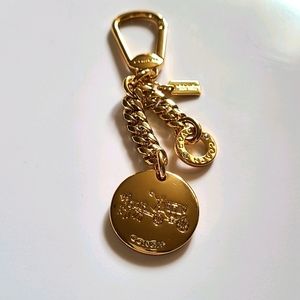 NWOT Authentic Coach Gold Bag Charm Key Ring